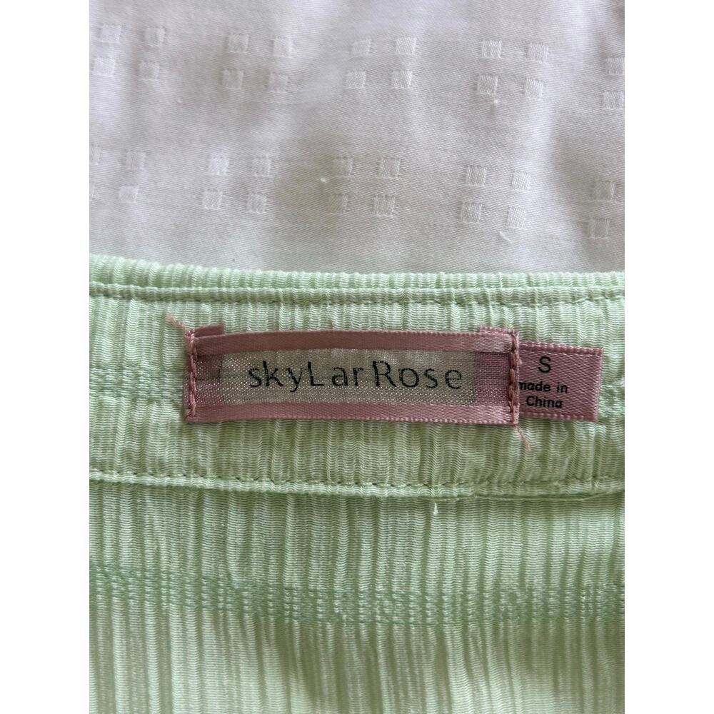 Skylar Rose Lime Green Long Sleeve Button Up Shirt Size S - Picture 6 of 7